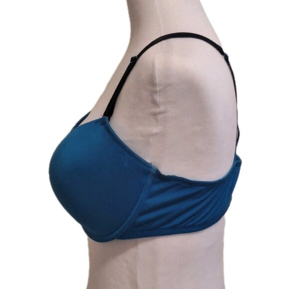 LA SENZA RACERBACK FRONT CLOSURE BRA SIZE 38D BLUE/BLACK - Picture 2 of 6